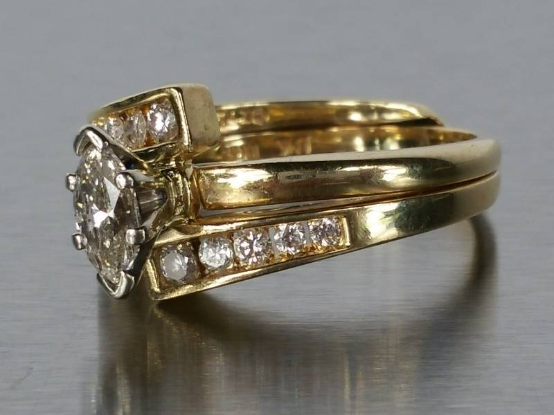 lot 15 image: .75 Carat Marquise Diamond Ring  14k Yellow Gold  $2250 Retail