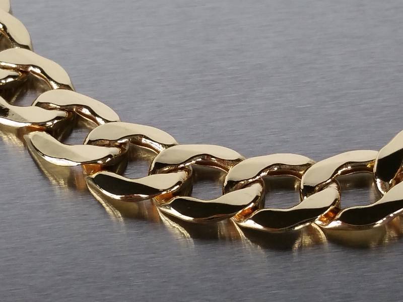 lot 19 image: Gorgeous 14k Yellow Gold Curb Bracelet  $1500 Retail