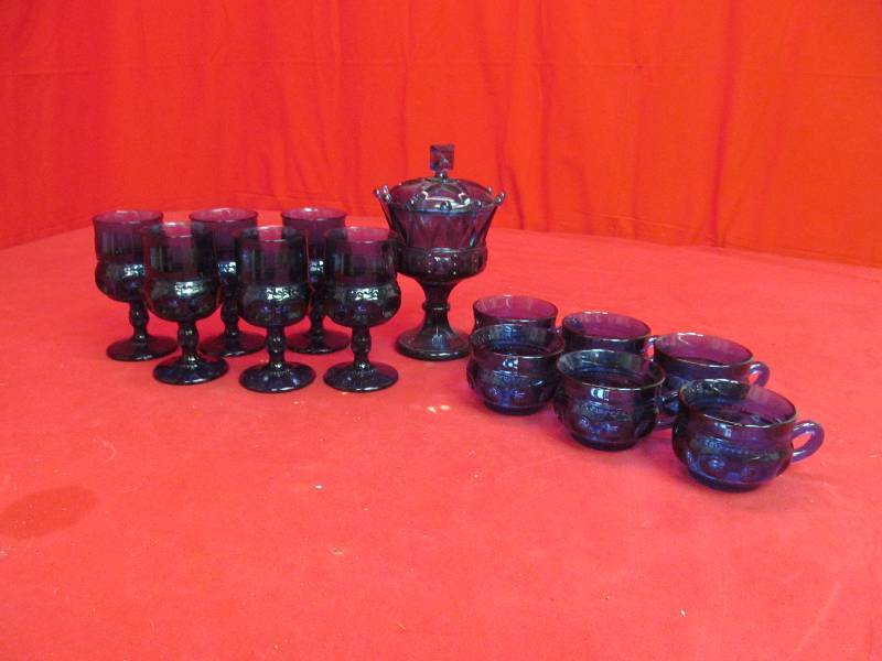 lot 35 image: Cobalt glassware