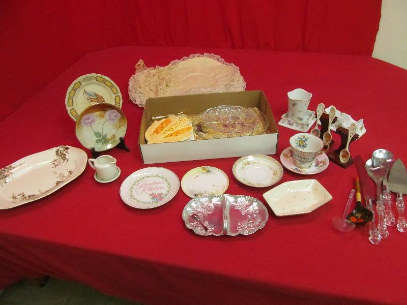 lot 56 image: vintage and modern glass serving and dishware