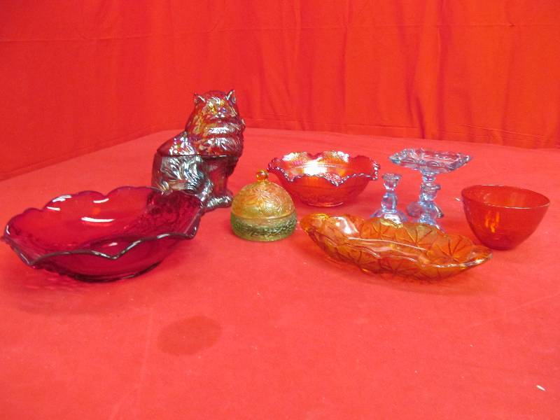 lot 63 image: vintage color glass