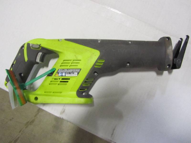 lot 39 image: Ryobi One 18V 78 Inch Stroke Length 3,100 RPM Lithium Ion Cordless Reciprocating Saw with Anti-Vibration Handle (Batteries Not Included, Power Tool Only)