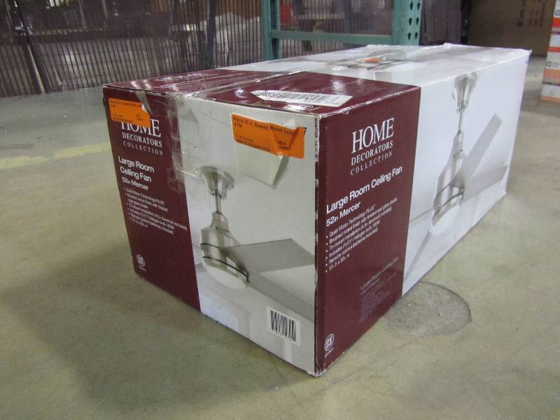 lot 44 image: Home Decorators Collection Mercer 52 in. Brushed Nickel Ceiling Fan