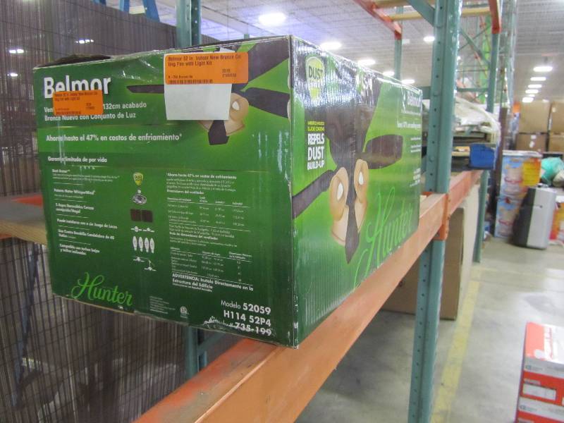 lot 45 image: Hunter Belmor 52 in. Indoor New Bronze Ceiling Fan with Light Kit