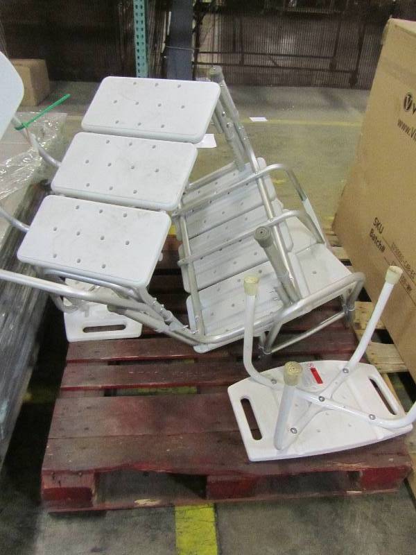 lot 54 image: Adjustable Tub Transfer Bench (lot of 5 benches, various brandssizes)