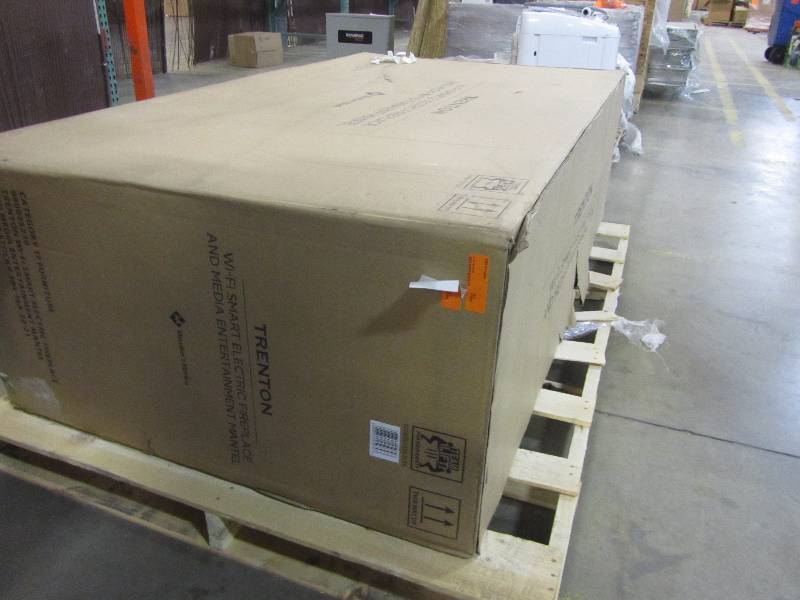 lot 70 image: Members Mark Trenton Wi-Fi Smart Electric Fireplace and Media Entertainment Mantel