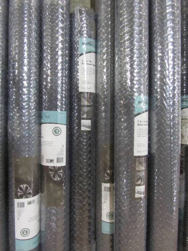 lot 85 image: TrafficMASTER 7.5 ft. x 14 ft. Diamond Grey Universal Flooring (7x), TrafficMASTER 5 ft. x 10 ft. Diamond Black Universal Flooring (1x)