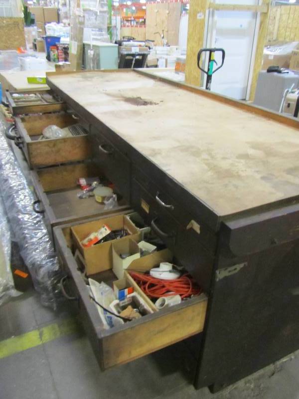 lot 98 image: Garage Storage Cabinet and Workbench