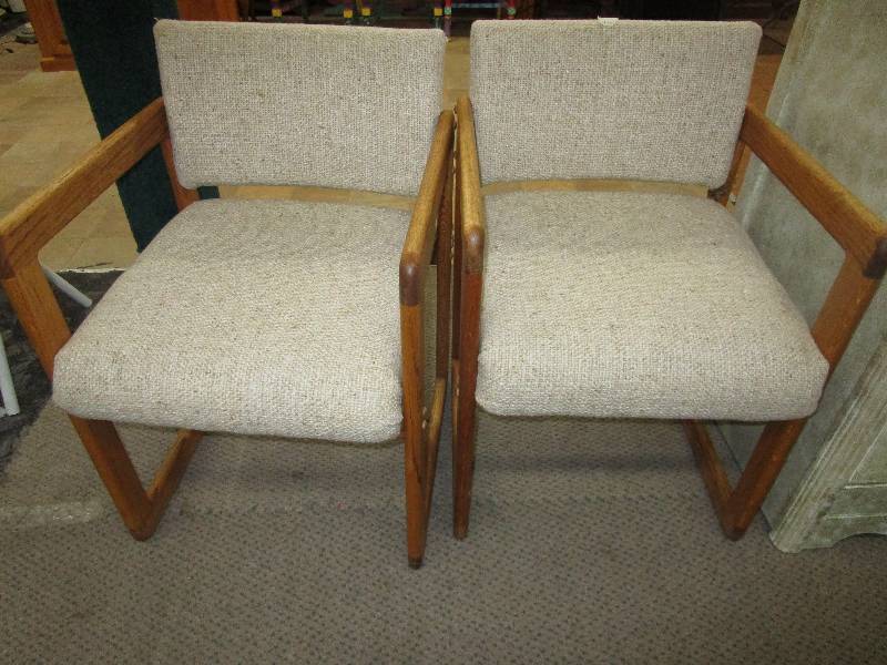 2 Office Chairs, Comfy and Clean Neutral Color and 29 12 High