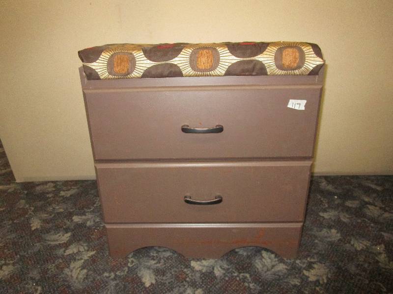 2 Drawer Chest with Seat on Top 22 12L x 16 W x 24H