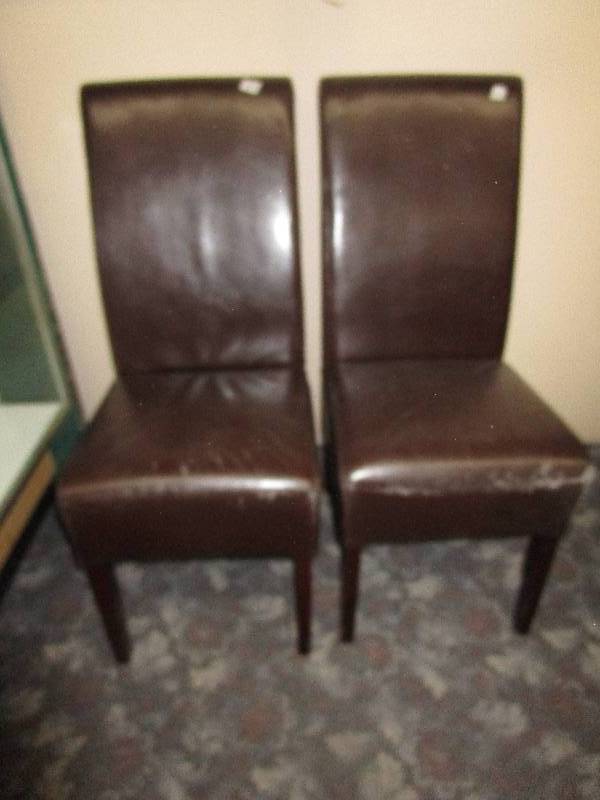 2 Brown Chairs 41 High Seat 19 Have a lillt ware but  could be polished up