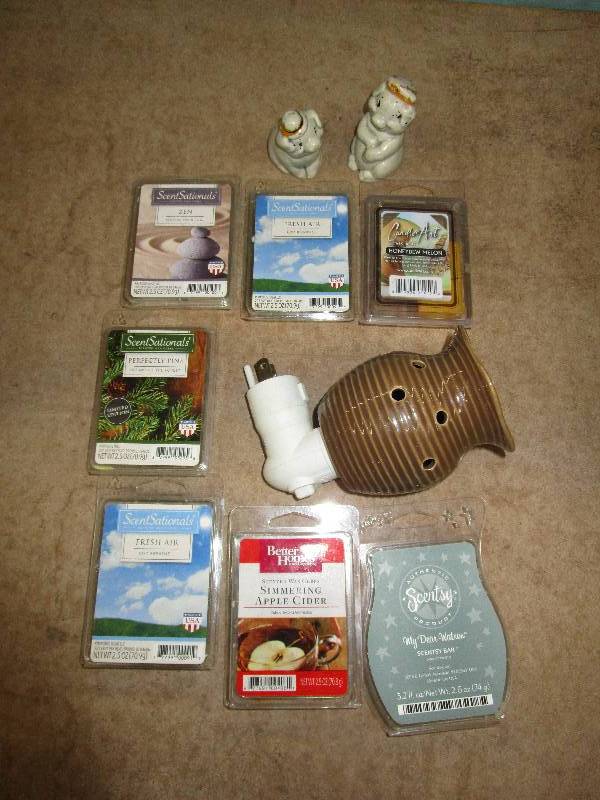 Plug In Warmer and Wax Cubes and Pig Figurines