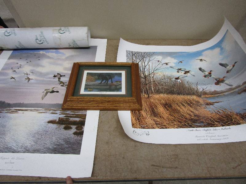 2 Ducks Unlimited Pictures One Numbered and Signed, Forget the Ball Numbered and Signed Lab Dog