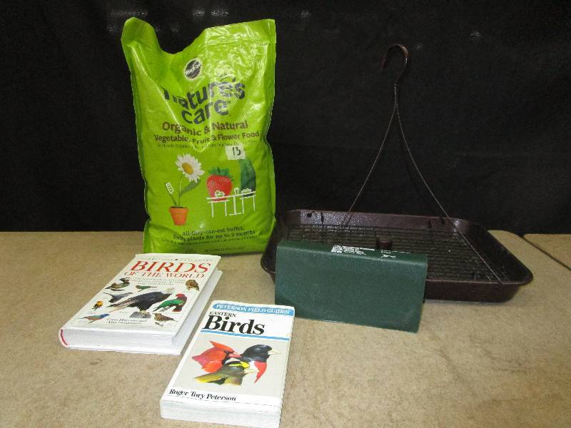 Bird Books, Flower Food, and Bird Feeding Trey