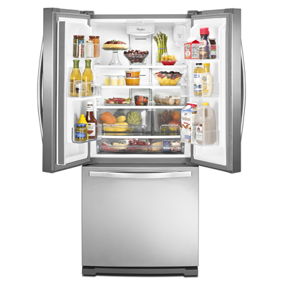 lot 1 image: BRAND NEW - WITH WARRANTY - WHIRLPOOL  MODEL # (WRF560SEYM) -30 in. W 19.7 cu. ft. French Door Refrigerator in Monochromatic Stainless Steel - MSRP $ 1999.99