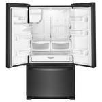lot 7 image: BRAND NEW - WITH WARRANTY - WHIRLPOOL MODEL # (WRF555SDHV) - 36 in. W 25 cu. ft. French Door Refrigerator in Fingerprint Resistant Black Stainless MSRP $ 2299.99