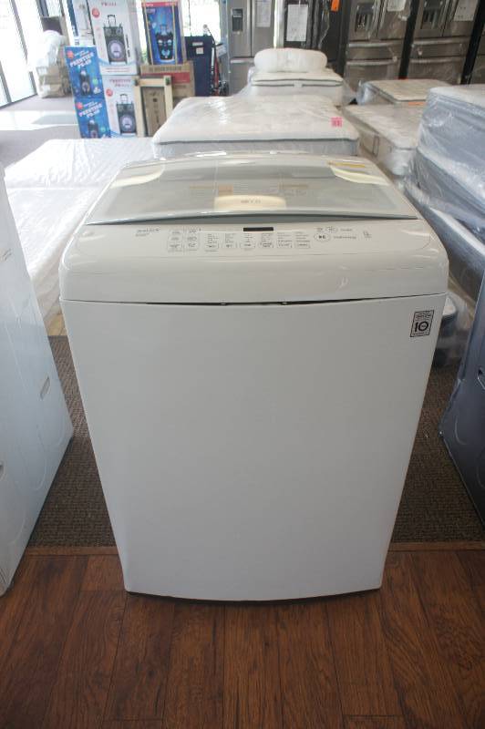 lot 11 image: NEW SCRATCH AND DENT - LG MODEL # (WT1150CW) - LG - 4.5 Cu. Ft. 9-Cycle Top-Loading Washer - White - MSRP $ 999.99 - TESTED WORKS