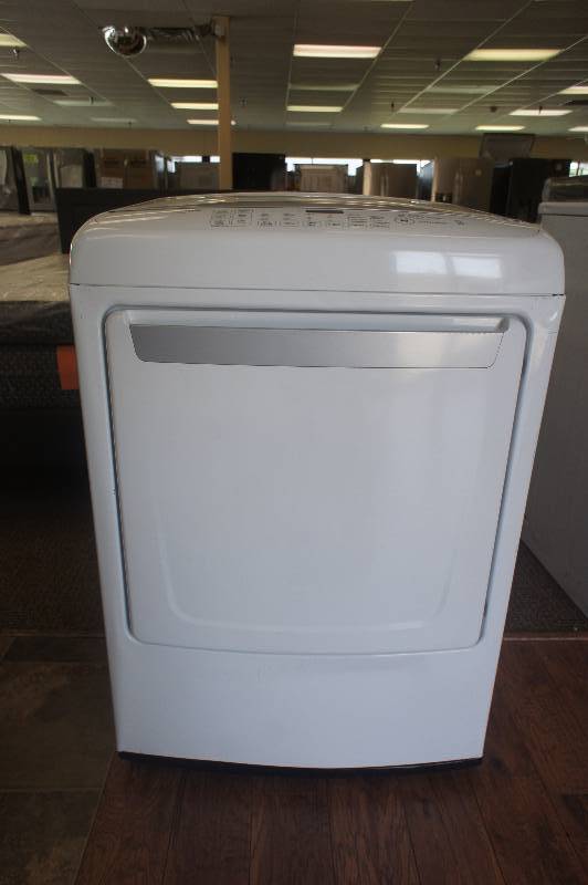 lot 14 image: NEW SCRATCH AND DENT - LG MODEL # (DLE1501W) -  Front-Loading Electric Dryer - White - MSRP $ 899.99 - TESTED WORKS