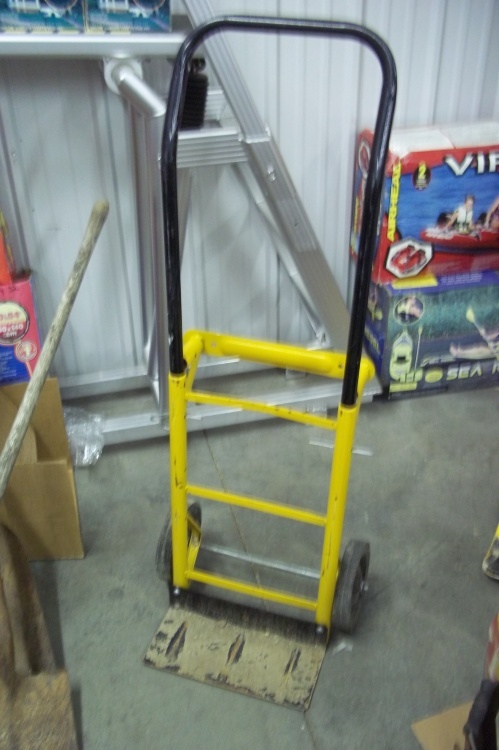 lot 52 image: Yellow 2 wheel cart