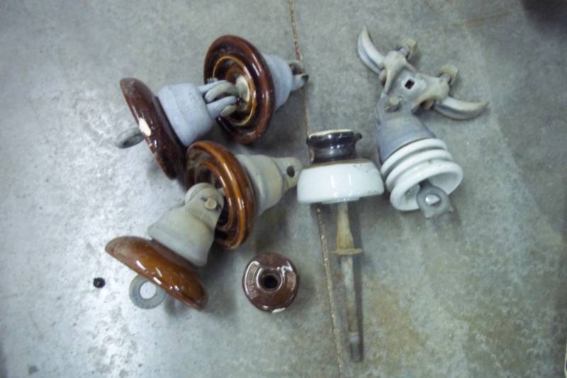 lot 53 image: Vintage power line insulators