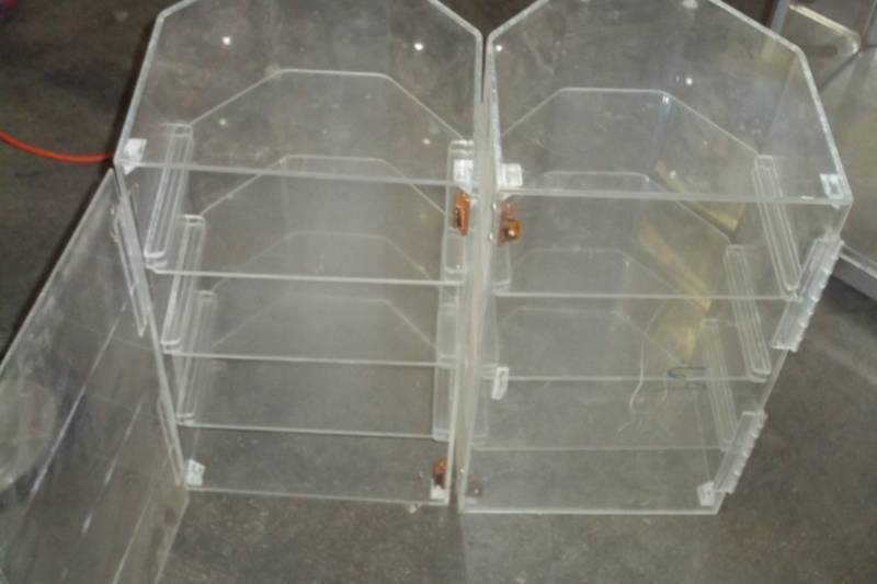 lot 22 image: Plastic Display cases (2). 12 x 12 x 20