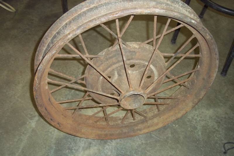 lot 45 image: Vintage steel wheel
