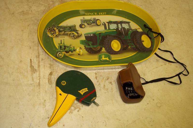 lot 215 image: John Deere Tray, duck head and light meter
