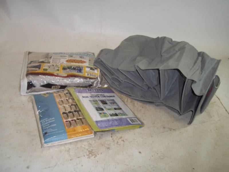 lot 263 image: Shoe Racks, Storage containers and The sherpa blanket