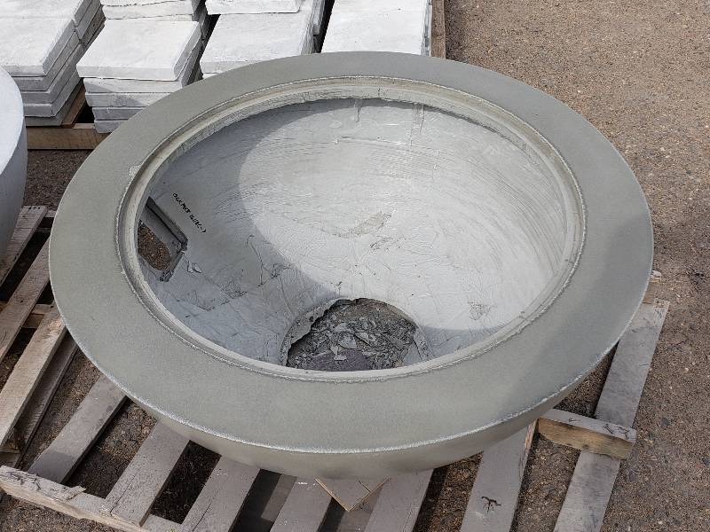 lot 15 image: Large Concrete Planter  Wood-Burning Fire Pit  Accent Pot