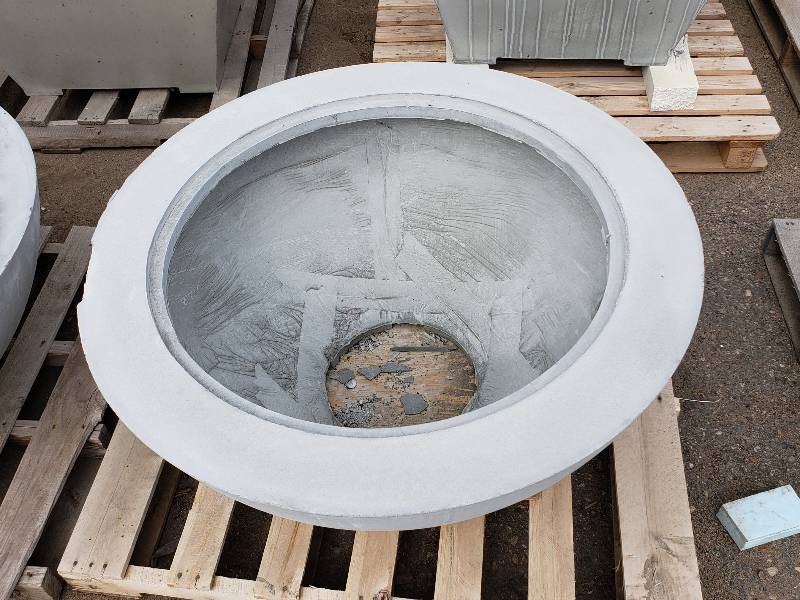 lot 19 image: Large Concrete Planter  Wood-Burning Fire Pit  Accent Pot
