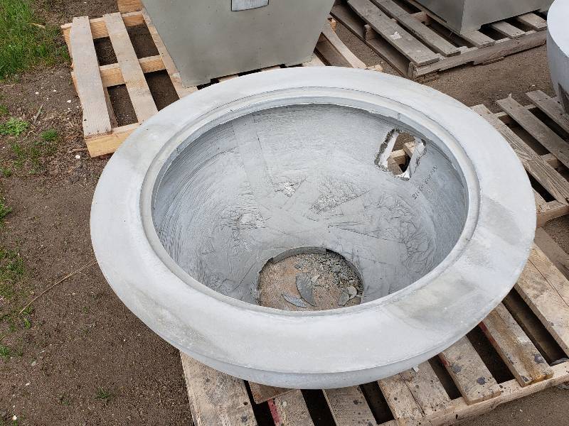 lot 21 image: Large Concrete Planter  Wood-Burning Fire Pit  Accent Pot