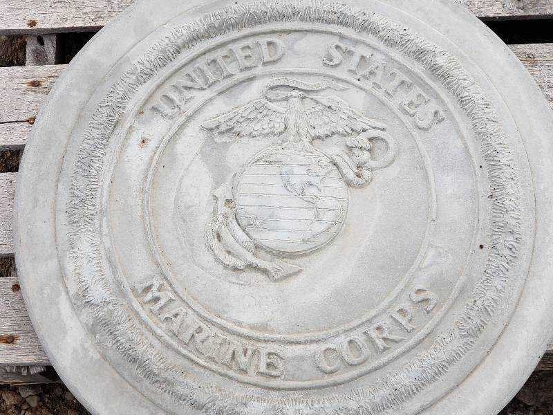 lot 48 image: United States Marine Corps Concrete Paver  Yard Art  Wall Hanging