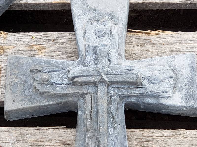 lot 50 image: Concrete Cross and Nails
