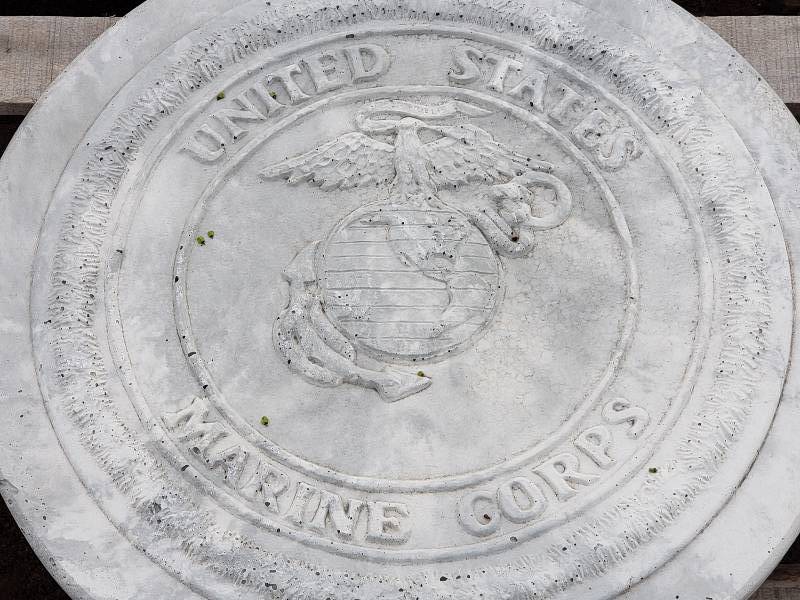 lot 57 image: United States Marine Corps Concrete Paver  Yard Art  Wall Hanging