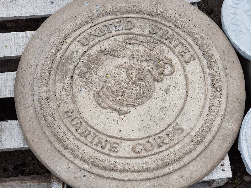 lot 58 image: United States Marine Corps Concrete Paver  Yard Art  Wall Hanging