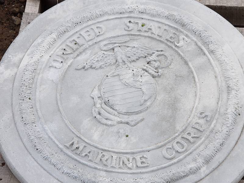 lot 59 image: United States Marine Corps Concrete Paver  Yard Art  Wall Hanging