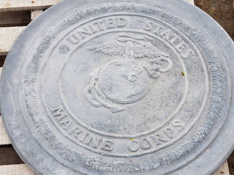 lot 60 image: United States Marine Corps Concrete Paver  Yard Art  Wall Hanging