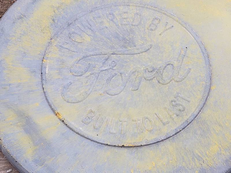 lot 72 image: Ford Logo Concrete Paver  Yard Art  Wall Hanging