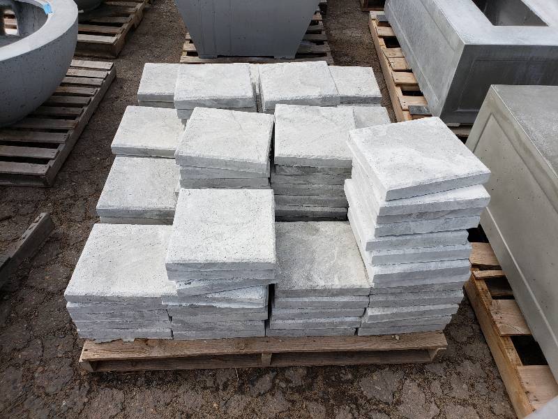 lot 7B image: 12 Square Textured Concrete Stepping Stone  Patio Square