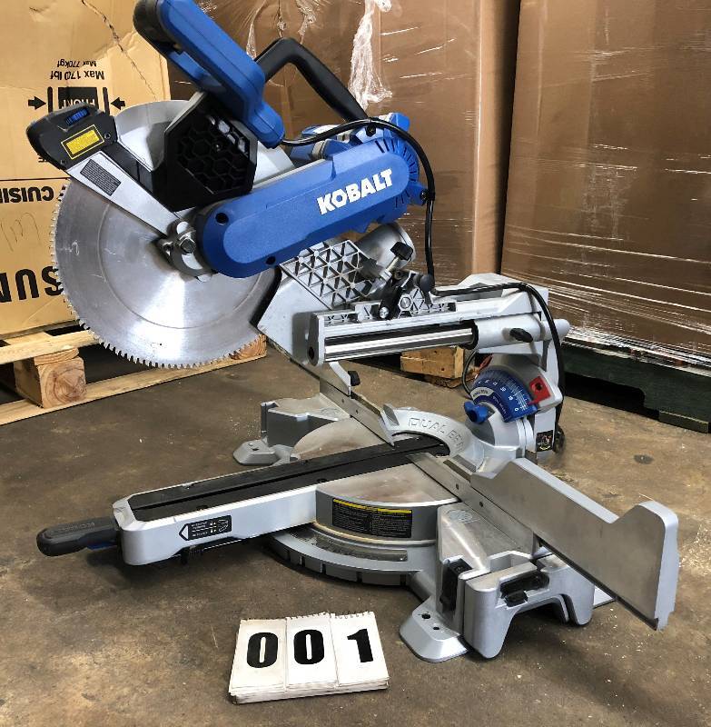 lot 1 image: Kobalt 15 Amp 12 Compact Sliding Dual Bevel Miter Saw