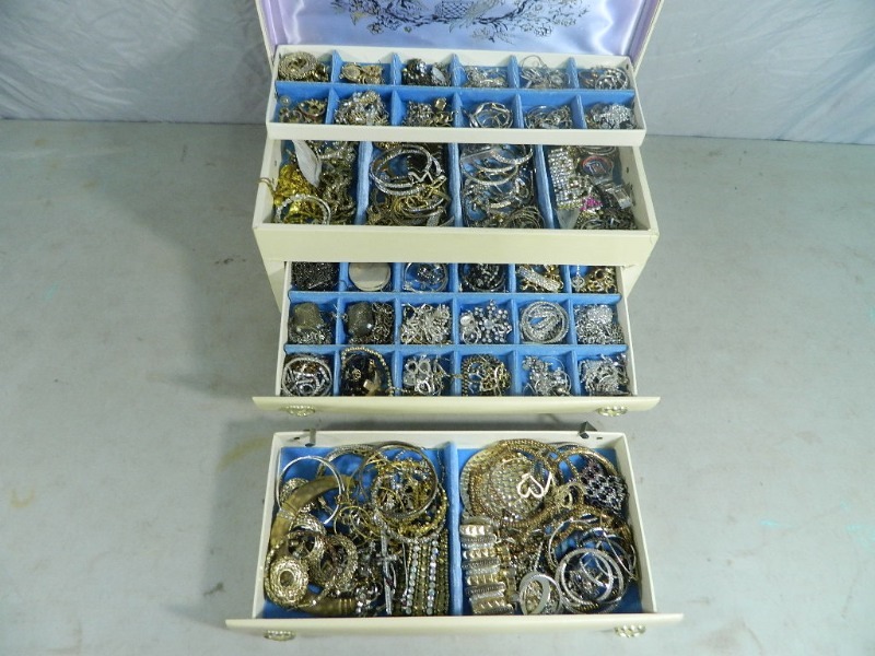 Large Assortment of Jewelry in Box