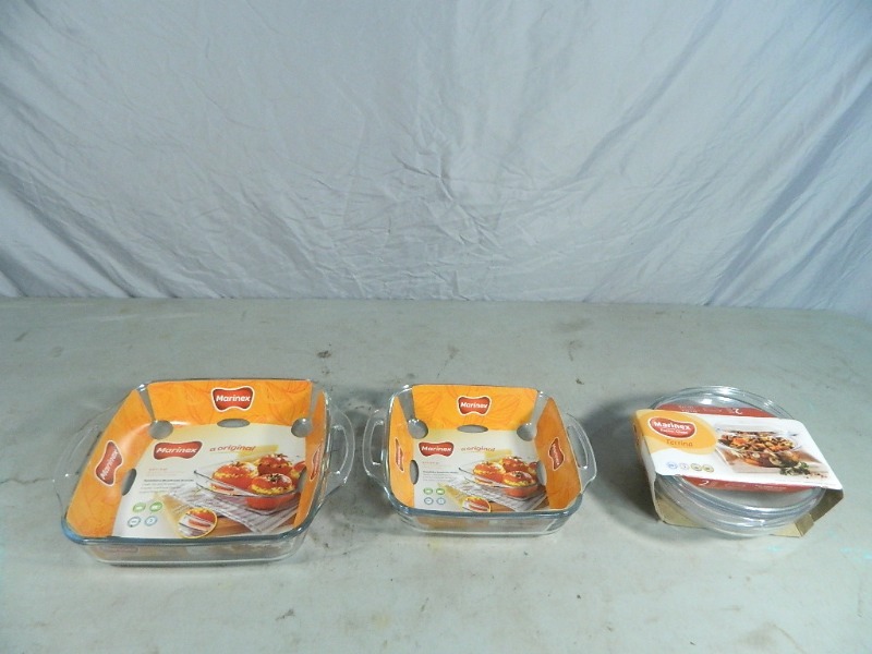 3 New Glass Baking Dishes
