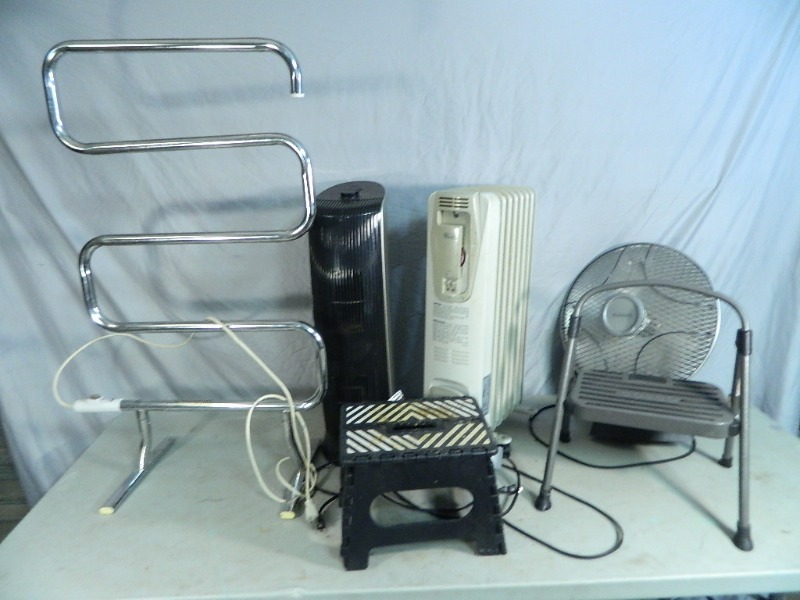 Space Heaters, Fan, Towel Warmer, Stools