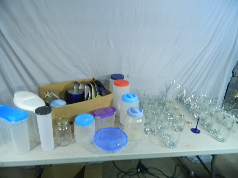 Storage Containers, Glass Sets, Etc