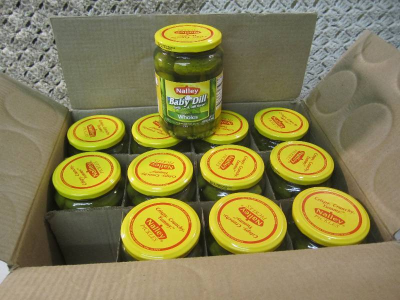 lot 18 image: Case of 12 Jars Whole Baby Dill Pic...