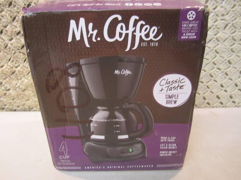 lot 26 image: Mr Coffee 4-Cup Coffee Maker Untest...