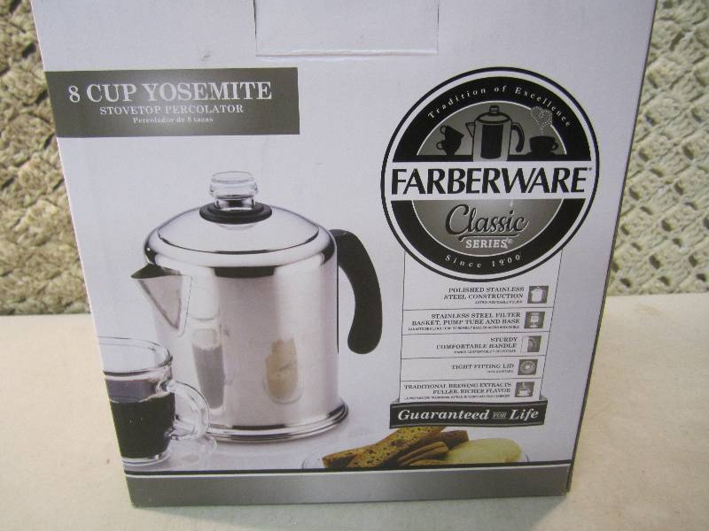 lot 28 image: Farberware 8-Cup Yosemite Stovetop ...