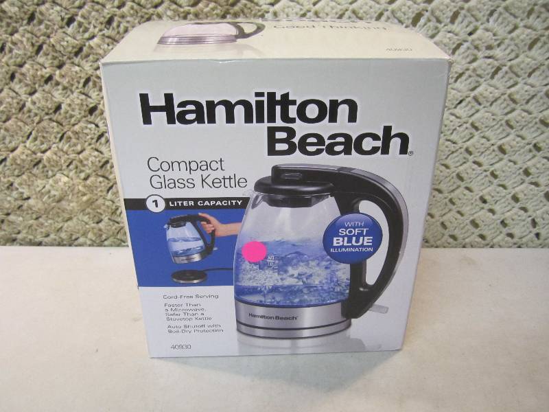 lot 45 image: Hamilton Beach Compact Glass Kettle...