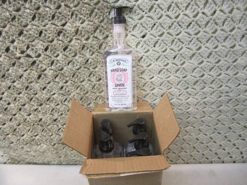 lot 51 image: Box of 6 J.R. Watkins Hand Soap Ret...