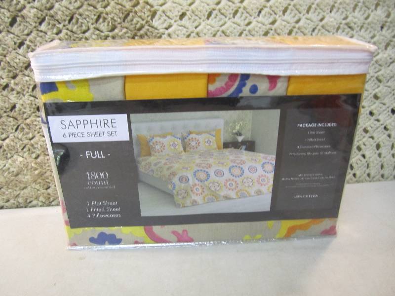 lot 55 image: Sapphire 6-Piece Sheet Set Full Siz...